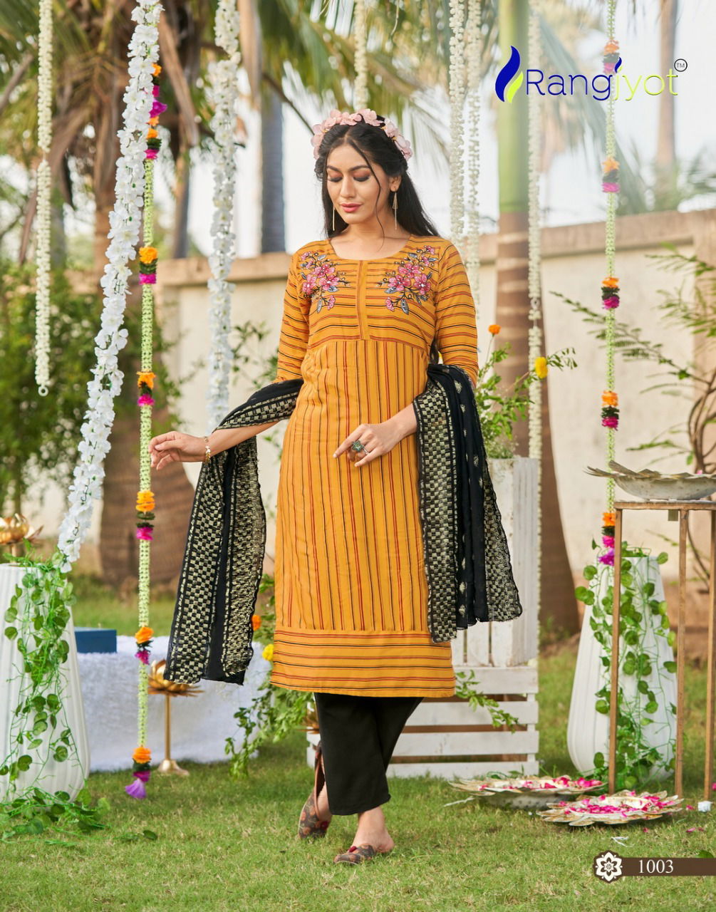 Rangjyot Muskan 1 New Exclusive Wear Fancy Kurti With Pant And Dupatta Readymade Collection